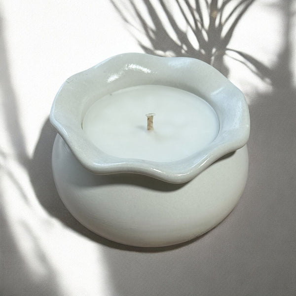 Concrete Candle, Decorative Candle, Coconut Apricot Luxury Wax.